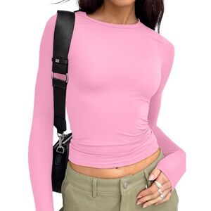 💞 New Women's Medium Rose Pink Long Sleeve Tee